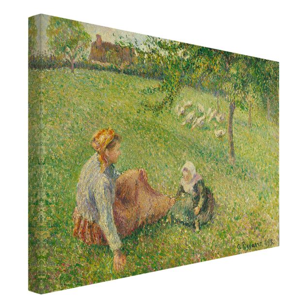 Leinwandbild - Camille Pissarro - Die Gänsehirtin - Quer 4:3