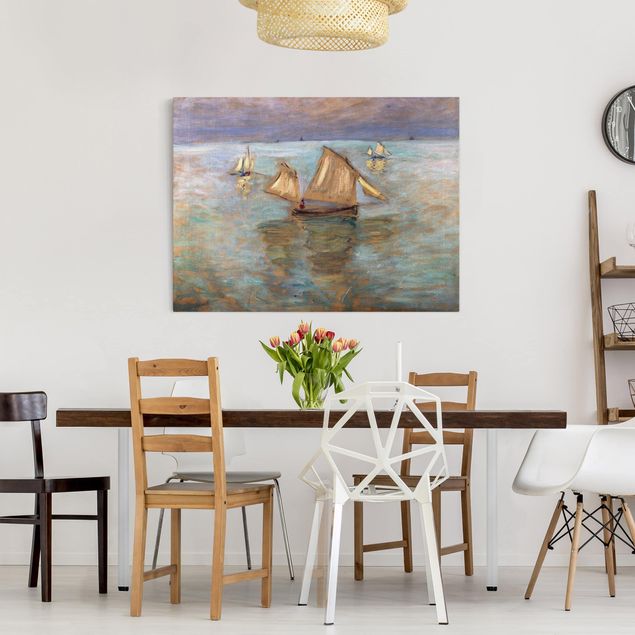 Leinwanddruck Claude Monet - Gemälde Fischerboote bei Pourville - Kunstdruck Quer 4:3 - Impressionismus