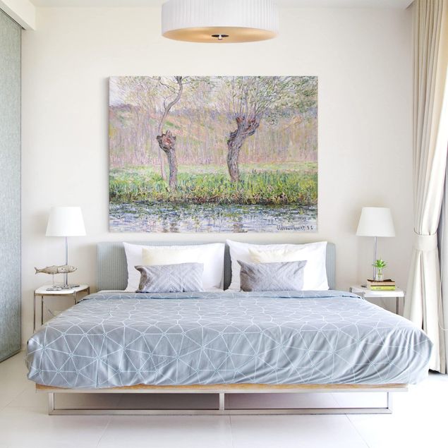 Leinwanddruck Claude Monet - Gemälde Frühling, Weidenbäume - Kunstdruck Quer 4:3 - Impressionismus