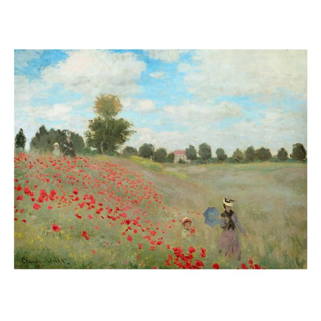 Leinwanddruck Claude Monet - Gemälde Mohnfeld bei Argenteuil - Kunstdruck Quer 4:3 - Impressionismus
