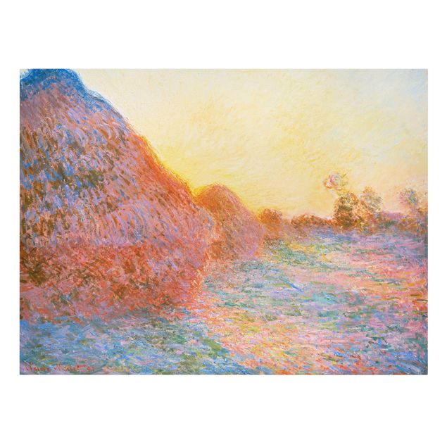 Leinwanddruck Claude Monet - Gemälde Strohschober im Sonnenlicht - Kunstdruck Quer 4:3 - Impressionismus