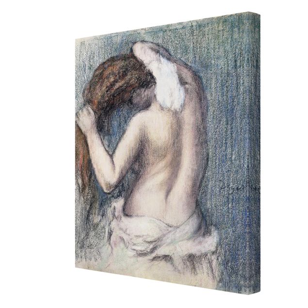 Leinwandbild - Edgar Degas - Frau beim Abtrocknen - Hoch 3:4