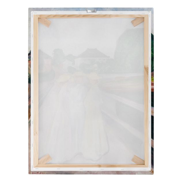 Leinwandbild - Edvard Munch - Drei Mädchen auf der Brücke - Hoch 3:4