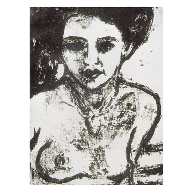 Leinwandbild Schwarz-Weiß - Ernst Ludwig Kirchner - Artistenkind - Hoch 3:4