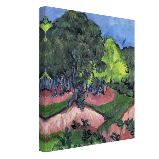 Leinwandbild - Ernst Ludwig Kirchner - Landschaft mit Kastanienbaum - Hoch 3:4