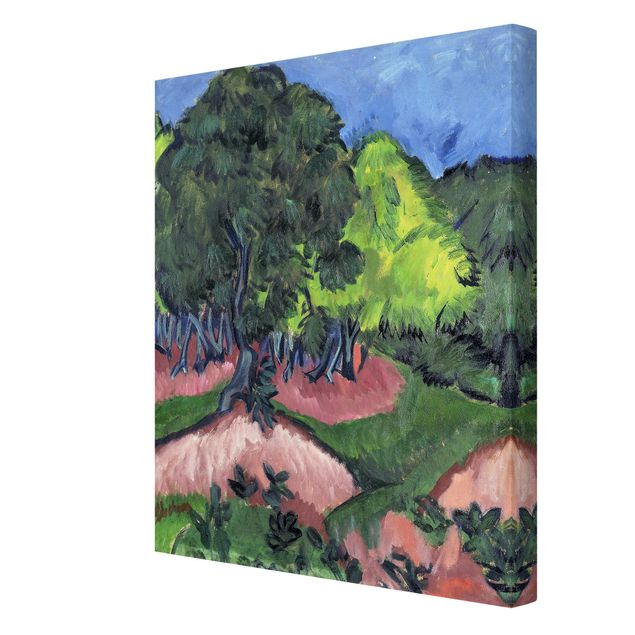 Leinwandbild - Ernst Ludwig Kirchner - Landschaft mit Kastanienbaum - Hoch 3:4