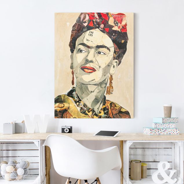 Leinwandbild - Frida Kahlo - Collage No.2 - Hochformat 3:4