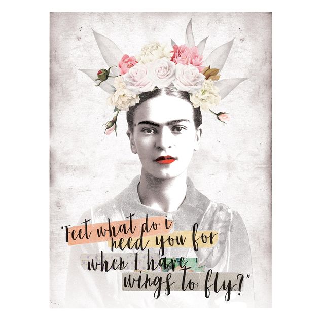 Leinwandbild - Frida Kahlo - Quote - Hochformat 3:4