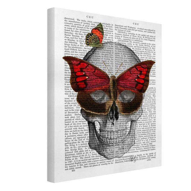 Leinwandbild - Grusellektüre - Schmetterlingsmaske - Hochformat 4:3