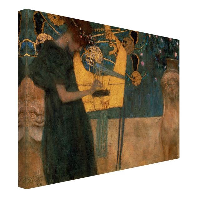 Leinwandbild Gustav Klimt - Kunstdruck Die Musik - Quer 4:3 -Jugendstil