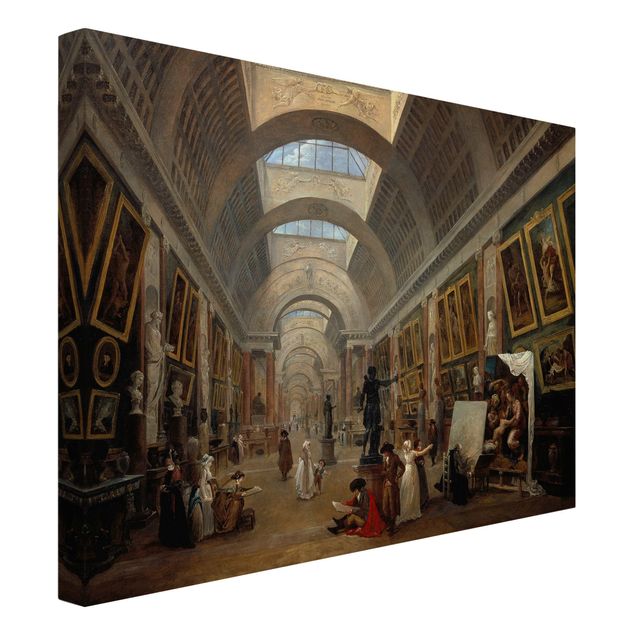 Leinwandbild - Hubert Robert - Ausstattungsprojekt für die große Galerie des Louvre - Quer 4:3