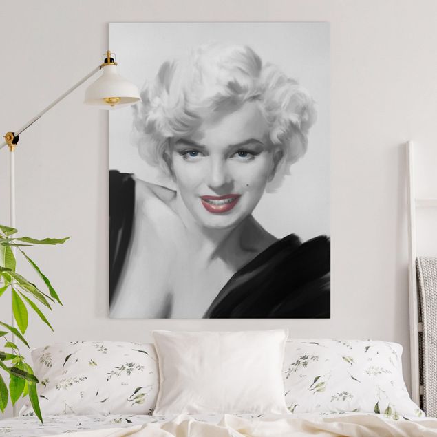 Leinwandbild - Marilyn auf Sofa - Hochformat 4:3