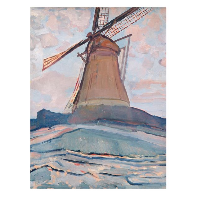 Leinwandbild - Piet Mondrian - Windmühle - Hoch 3:4
