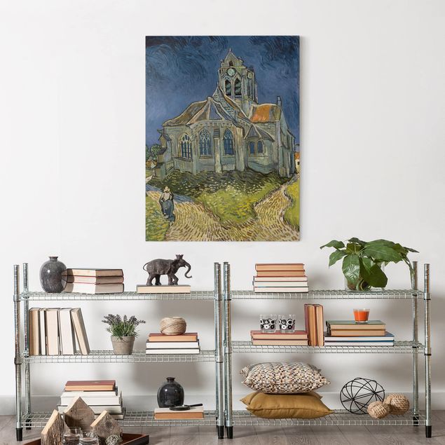 Leinwandbild - Vincent van Gogh - Die Kirche von Auvers - Hoch 3:4