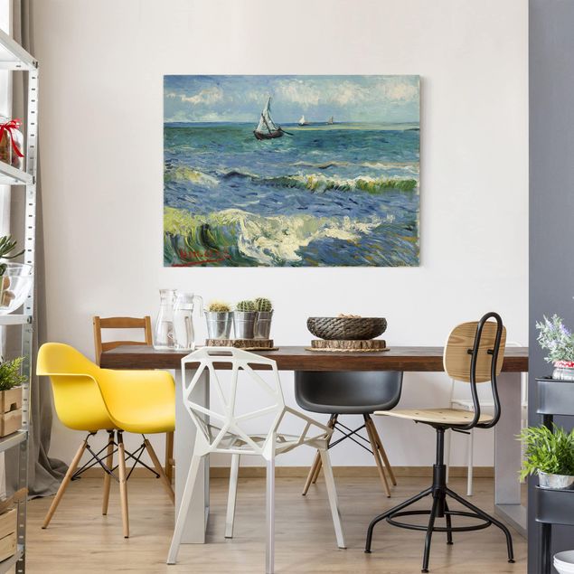 Leinwandbild - Vincent van Gogh - Seelandschaft in der Nähe von Les Saintes-Maries-de-la-Mer - Quer 4:3