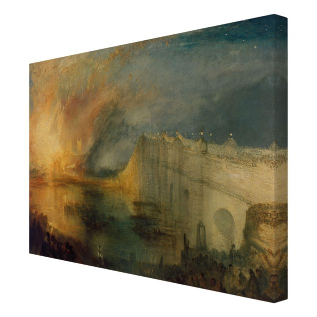 Leinwandbild - William Turner - Der Brand des Parlamentsgebäudes - Quer 4:3