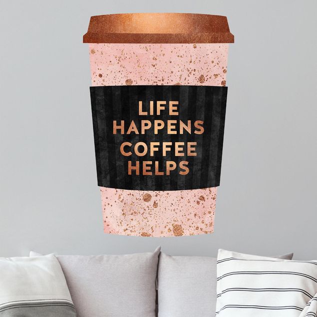 Wandtattoo Life happens - Coffee helps