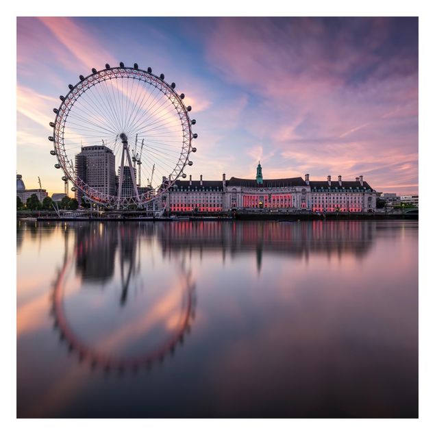 Fototapete - London Eye bei Sonnenaufgang