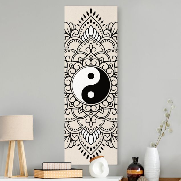 Leinwandbild Natur - Mandala Yin und Yang - Hochformat 1:3