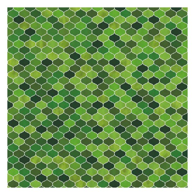 Fototapete - Marokkanisches Aquarell Muster Grün
