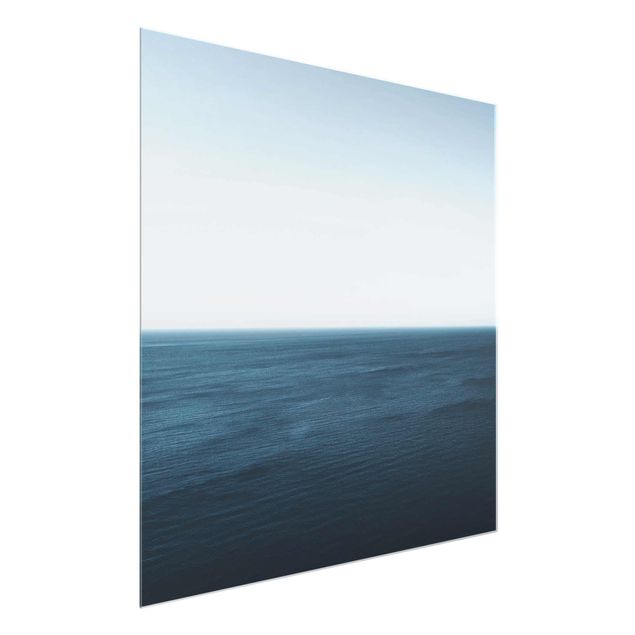 Glasbild - Minimalistischer Ozean - Quadrat