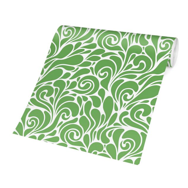 Fototapete - Natürliches Muster mit Kringeln vor Grün