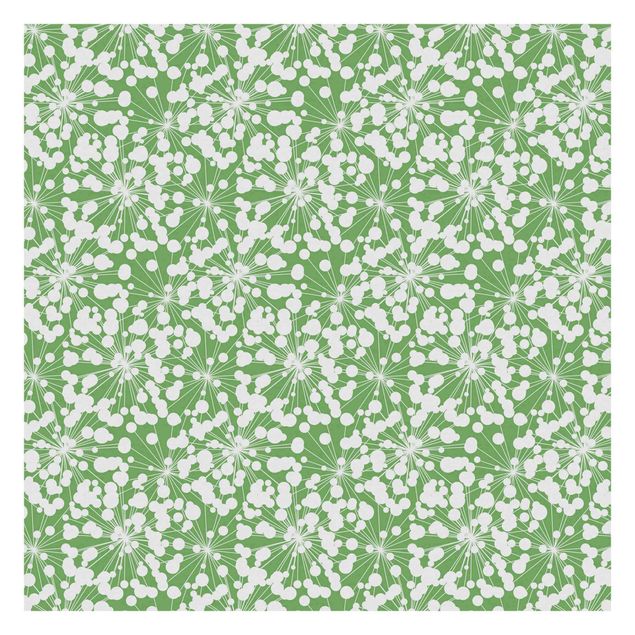 Fototapete - Natürliches Muster Pusteblume mit Punkten vor Grün