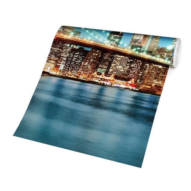 Fototapete - Nighttime Manhattan Bridge
