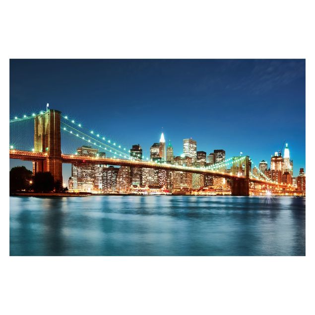 Fototapete - Nighttime Manhattan Bridge
