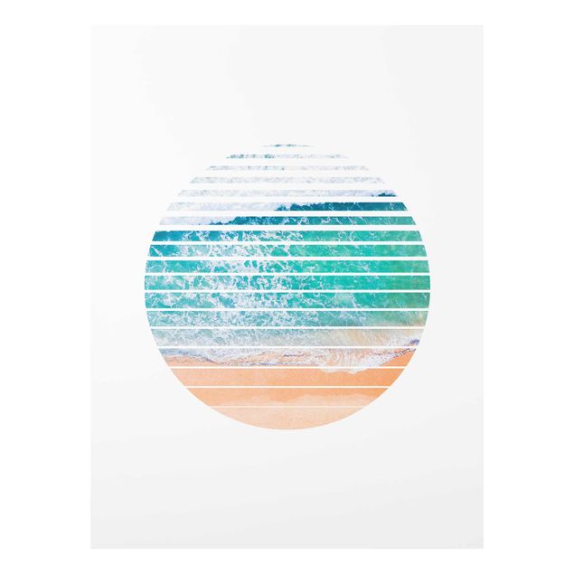 Glasbild - Ozean im Kreis - Hochformat