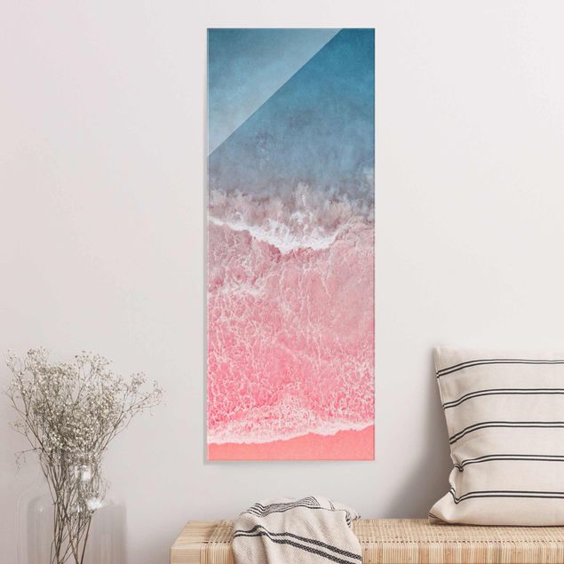 Glas Magnetboard Ozean in Pink