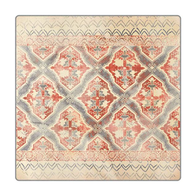 Gewebter Teppich Persisches Vintage Muster in Indigo II