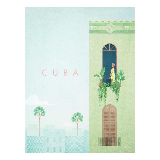 Glasbild - Reiseposter - Cuba - Hochformat