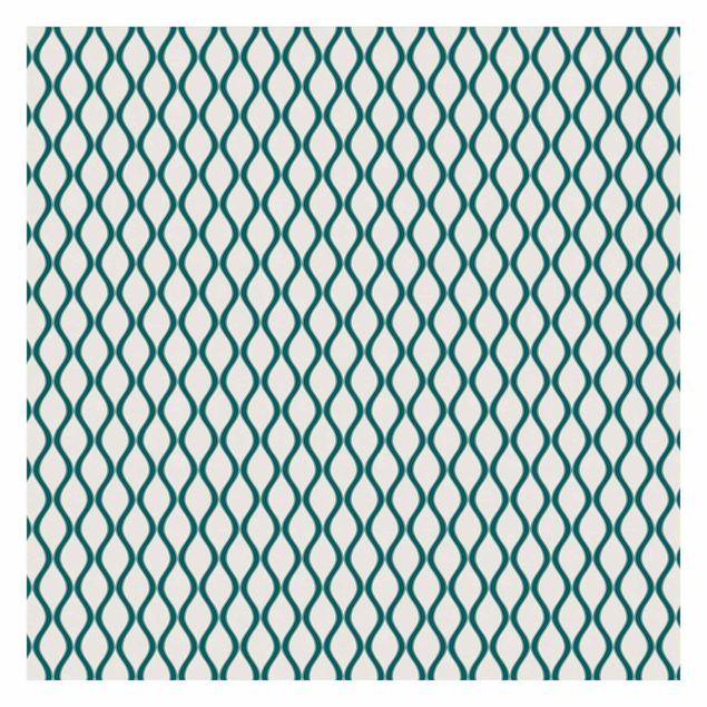 Fototapete - Retro Muster mit Wellen in smaragd