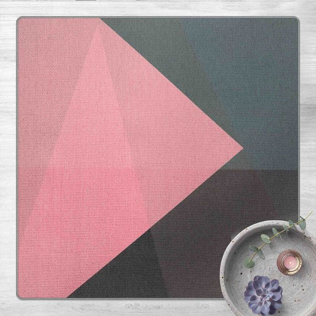 Teppich abstrakt Rosa Transparenz Geometrie