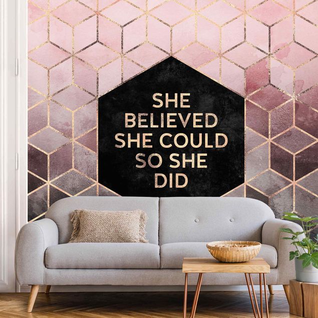 Fototapete - She Believed She Could Rosé Gold