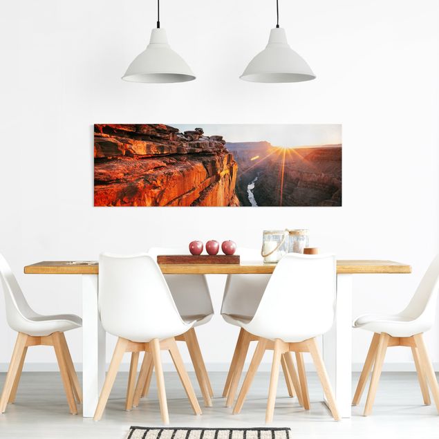 Leinwandbild - Sonne im Grand Canyon - Panorama 3:1
