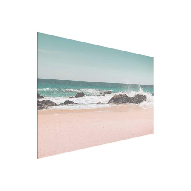Glasbild - Sonniger Strand Mexico - Querformat