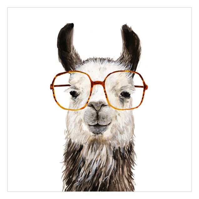 Fototapete - Hippes Lama mit Brille IV