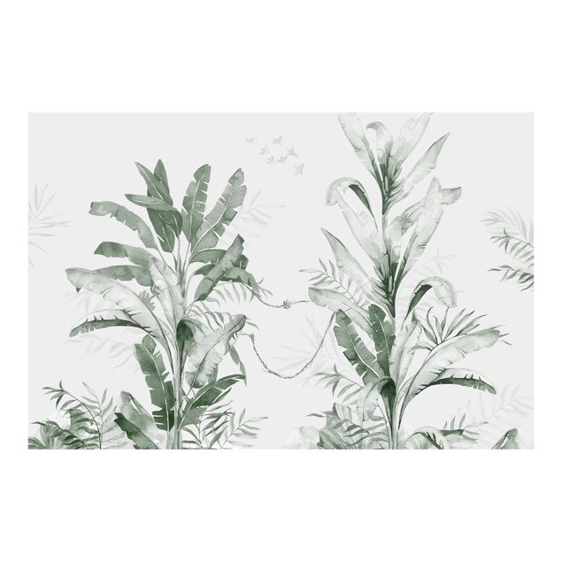 Fototapete - Tropische Palmen und Blätter