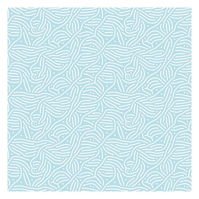 Fototapete - Verspieltes Muster mit Linien und Punkten in Hellblau