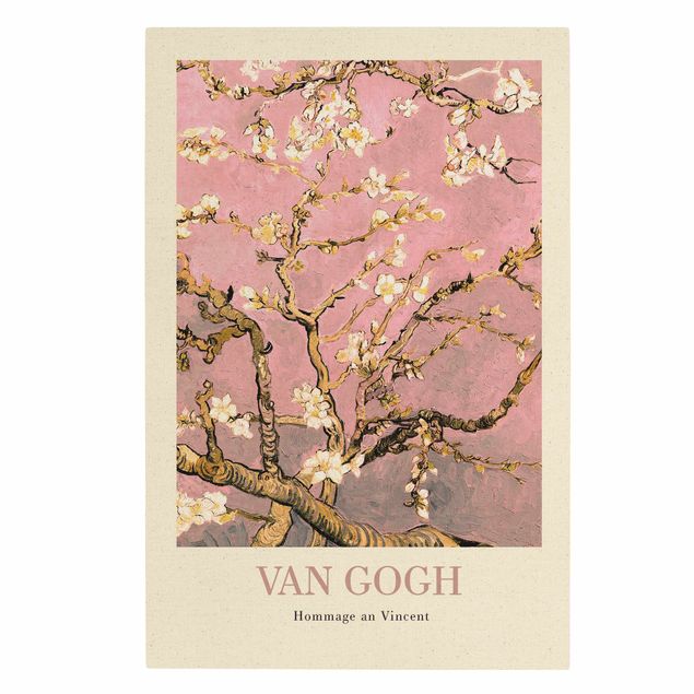 Leinwandbild Natur - Vincent van Gogh - Mandelblüte in rosa - Museumsedition - Hochformat 2:3