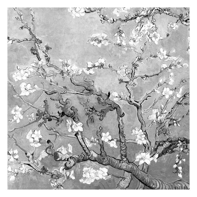 Fototapete - Vincent van Gogh - Mandelblüte Schwarz-Weiß
