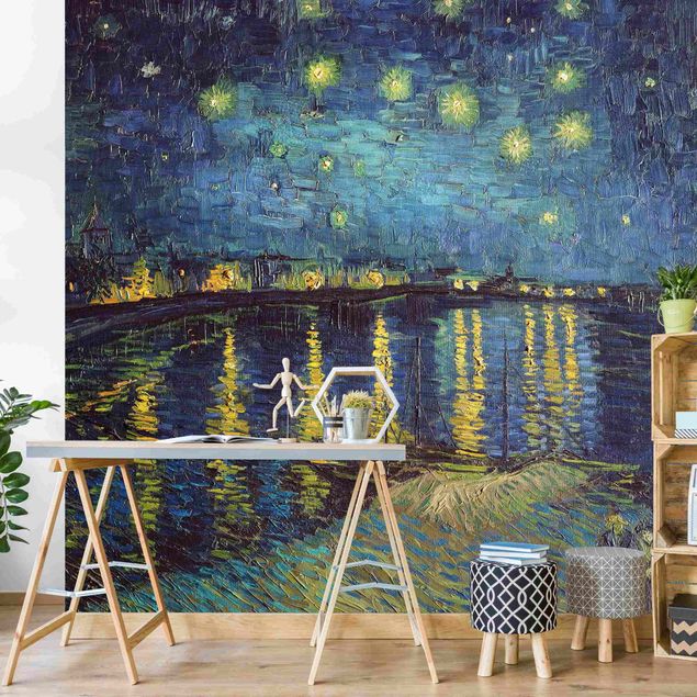 Fototapete - Vincent van Gogh - Sternennacht über der Rhône