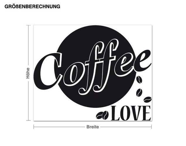 Kaffee Wandtattoo Coffee Love