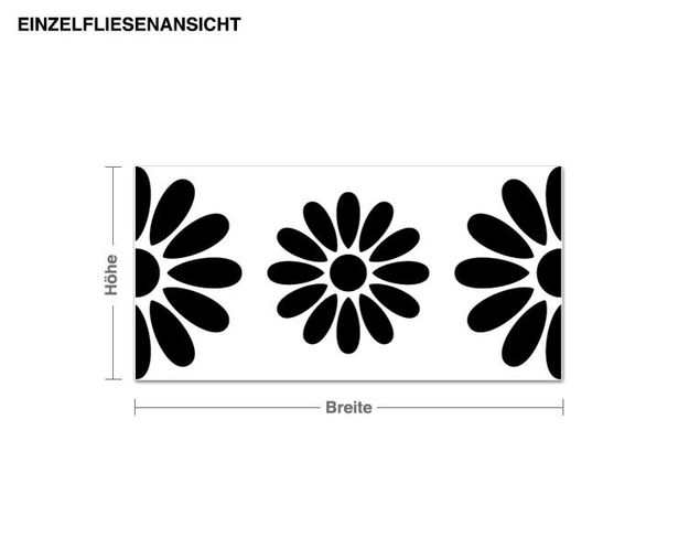 Autocolantes de parede plantas Fliesen Blumen Bordüre (20 Stück)