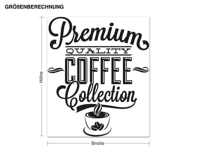 Wandtattoo Kaffeebohnen Premium Coffee