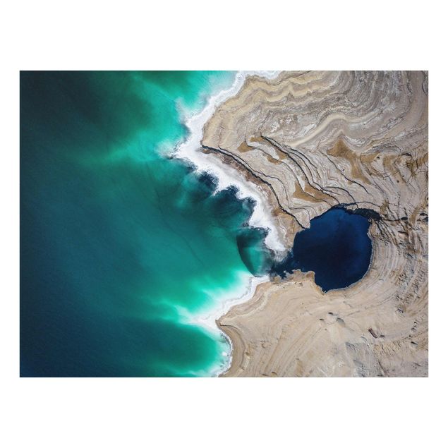 Glasbild - Wilde Küstenbucht in Israel - Querformat