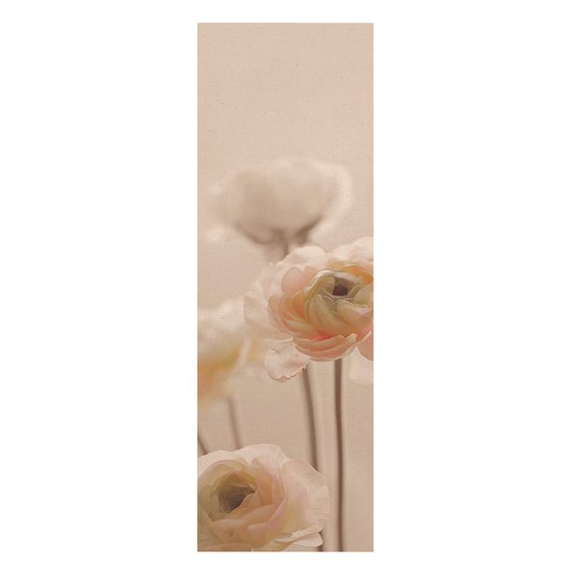 Leinwandbild Natur - Zarter Strauch an Rosa Blüten - Hochformat 1:3