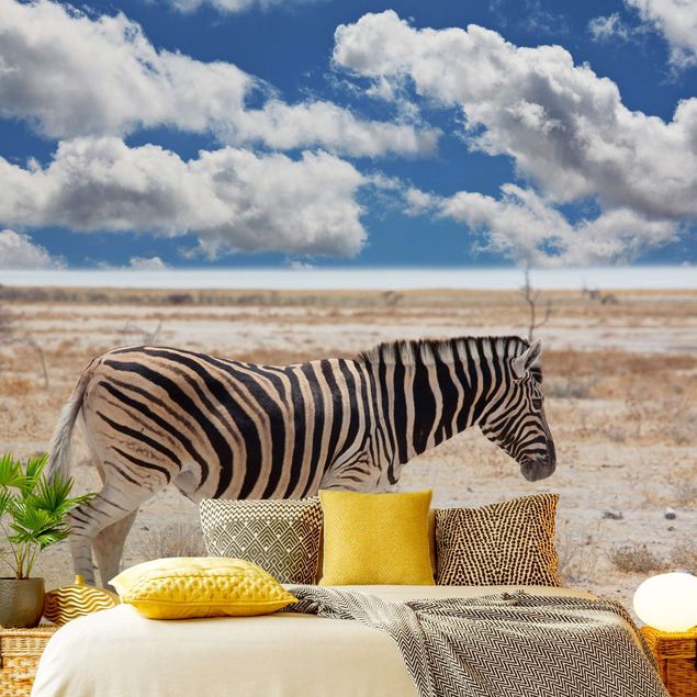 Fototapete - Zebra in der Savanne